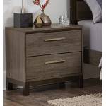 Vestavia Panel Night Stand - Grey/Dark Brown